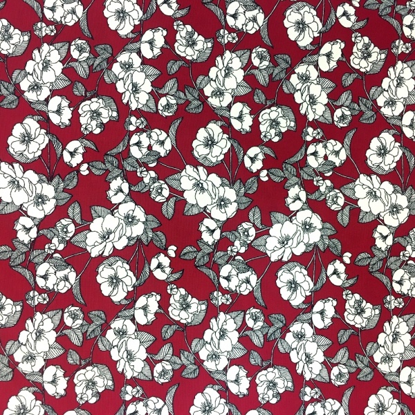 Floral Poplin Design 17 MAROON